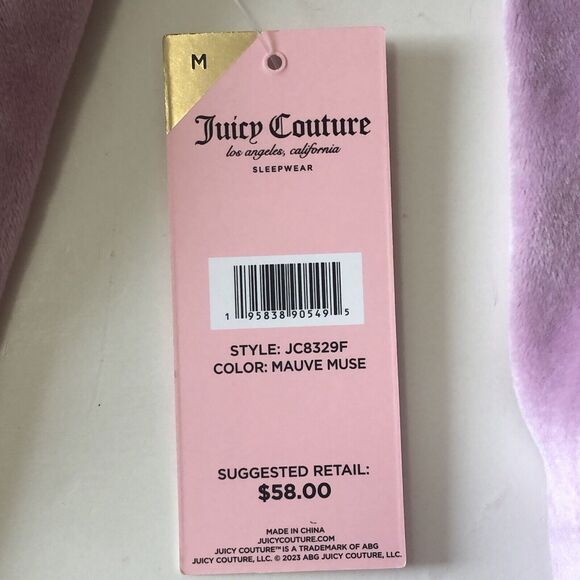 Juicy Couture Sleepwear Women’s Pajama Button Up Top L/S Mauve Muse Medium NWT - Picture 8 of 12